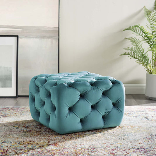 Modway Anthem Tufted Button Square Performance Velvet Ottoman | Ottomans | 