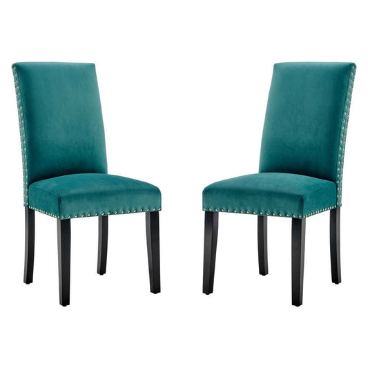 Modway Parcel Performance Velvet Dining Side Chairs - Set of 2 | Side Chairs | Modishstore-6