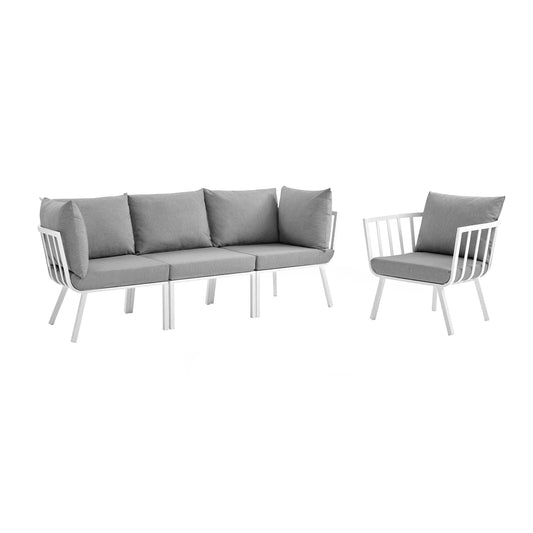 Modway Riverside 4 Piece Outdoor Patio Aluminum Set | Outdoor Sofas, Loveseats & Sectionals | Modishstore-3