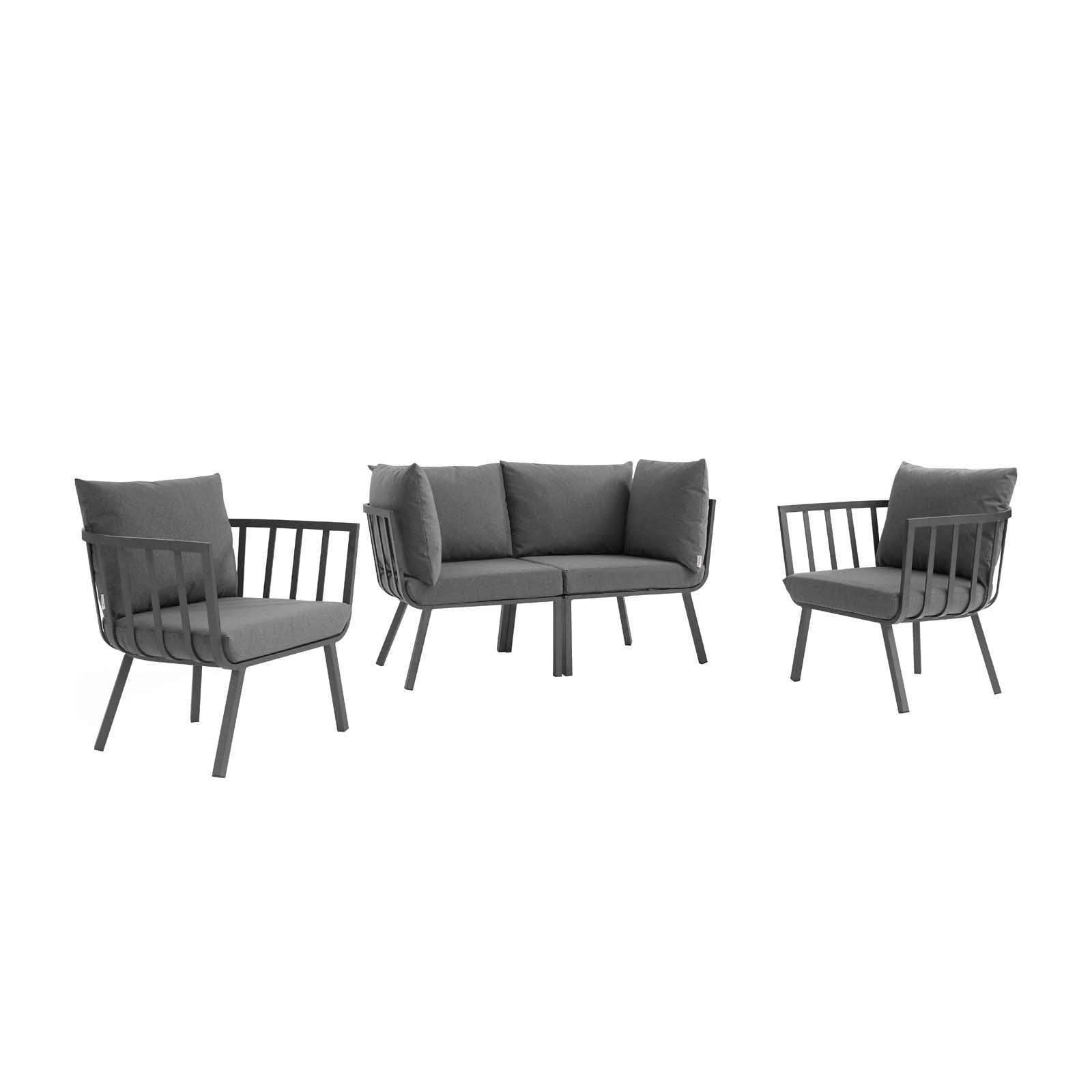 Modway Riverside 4 Piece Outdoor Patio Aluminum Set | Outdoor Sofas, Loveseats & Sectionals | Modishstore