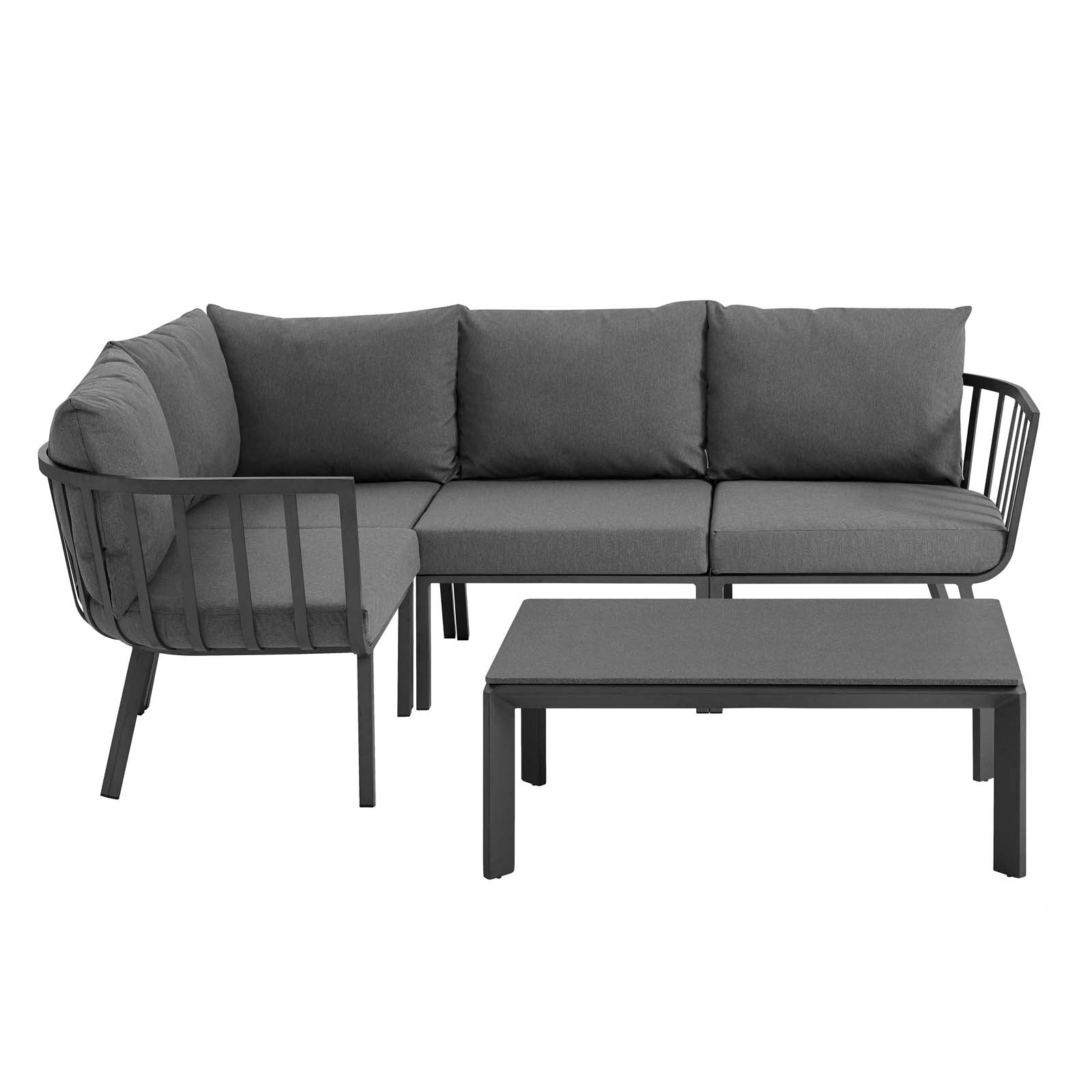 Riverside 5 Piece Outdoor Patio Aluminum Set By Modway | Outdoor Sofas, Loveseats & Sectionals | Modishstore