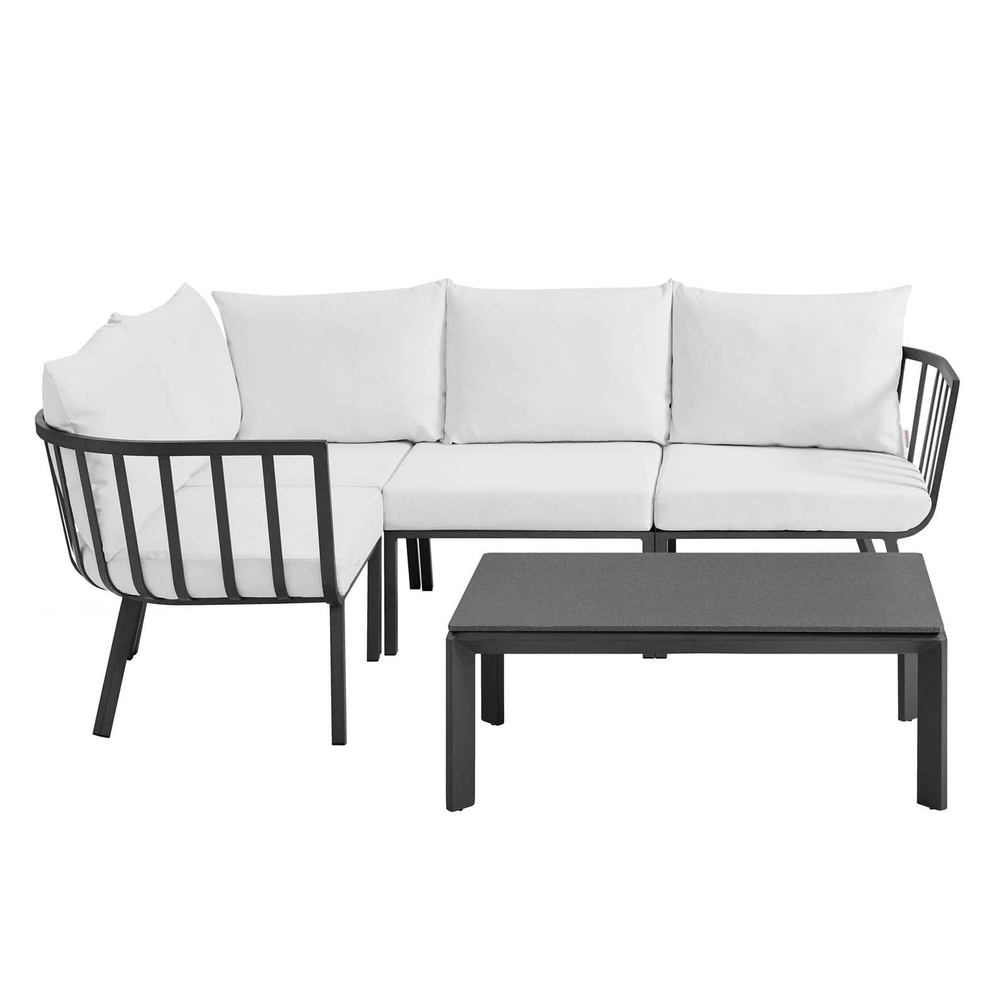 Riverside 5 Piece Outdoor Patio Aluminum Set By Modway | Outdoor Sofas, Loveseats & Sectionals | Modishstore-2