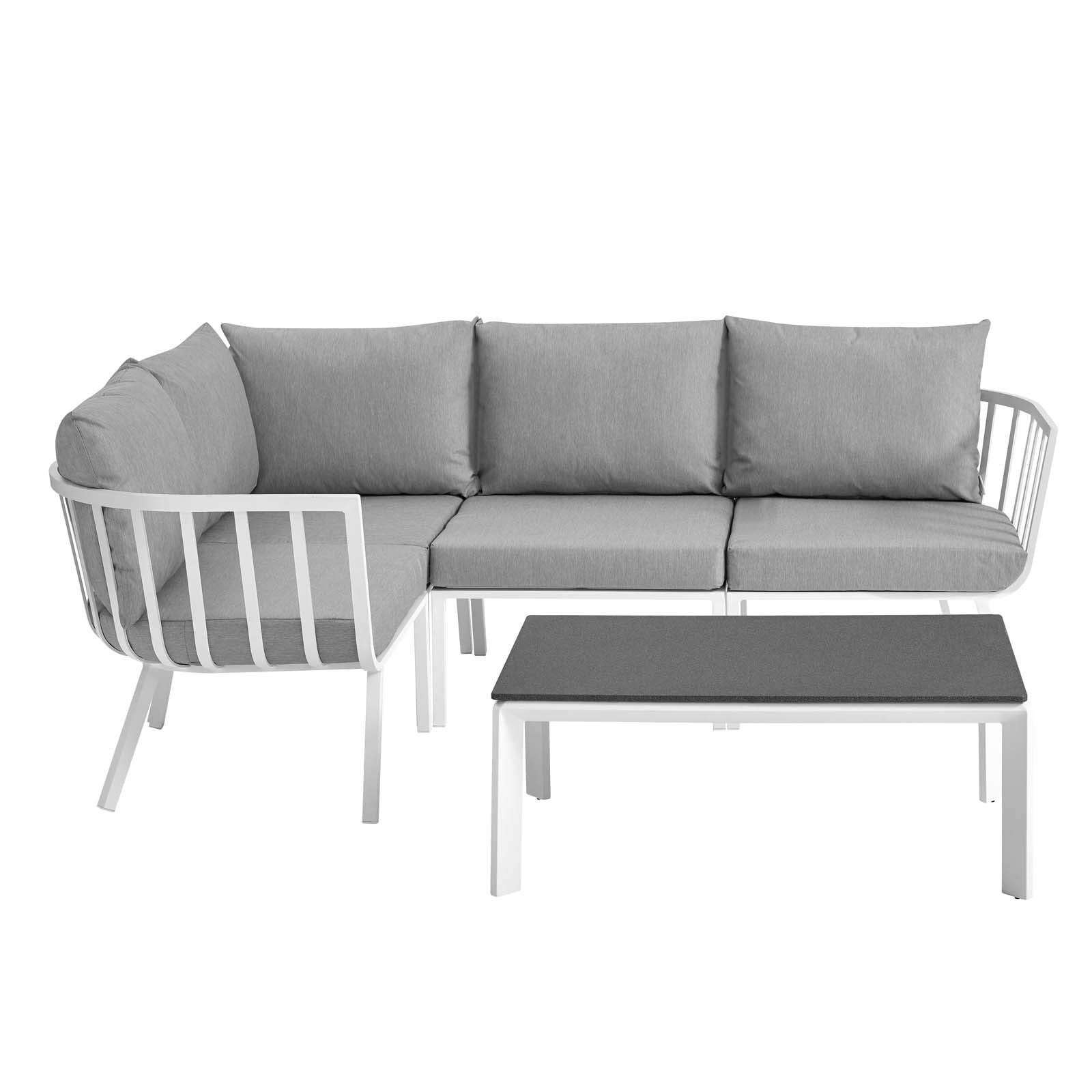 Riverside 5 Piece Outdoor Patio Aluminum Set By Modway | Outdoor Sofas, Loveseats & Sectionals | Modishstore-3