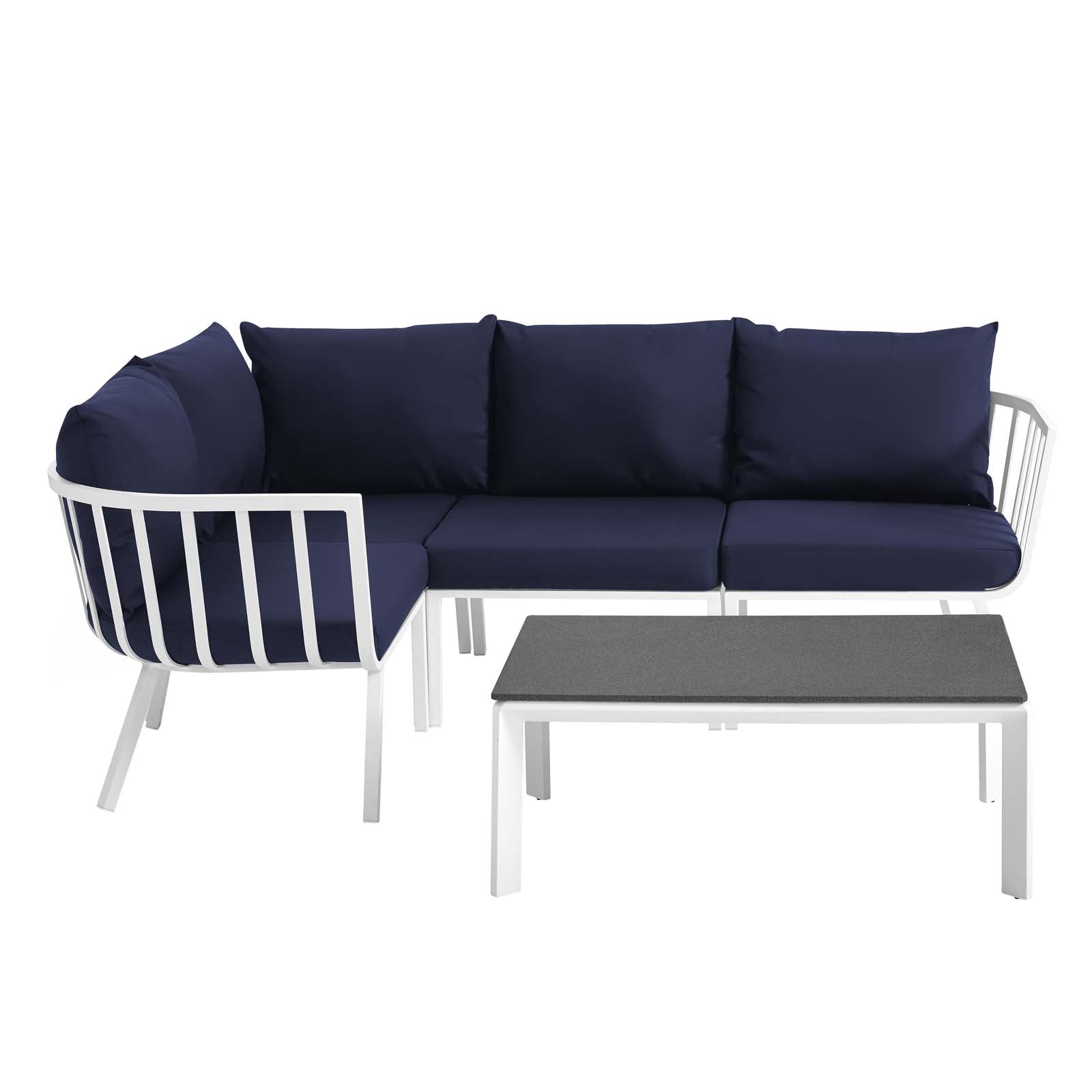 Riverside 5 Piece Outdoor Patio Aluminum Set By Modway | Outdoor Sofas, Loveseats & Sectionals | Modishstore-4