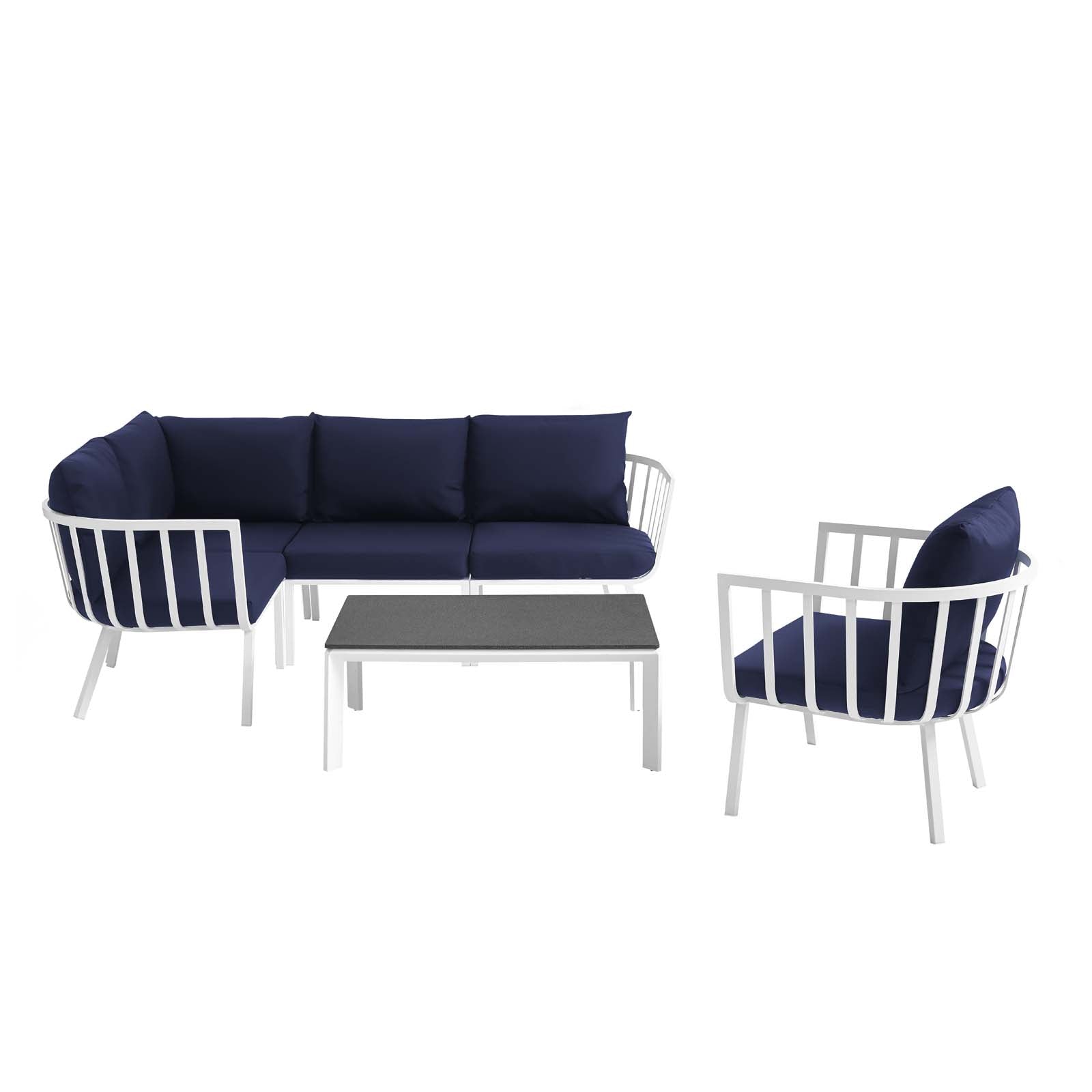 Riverside 6 Piece Outdoor Patio Aluminum Set By Modway | Outdoor Patio | Modishstore-4