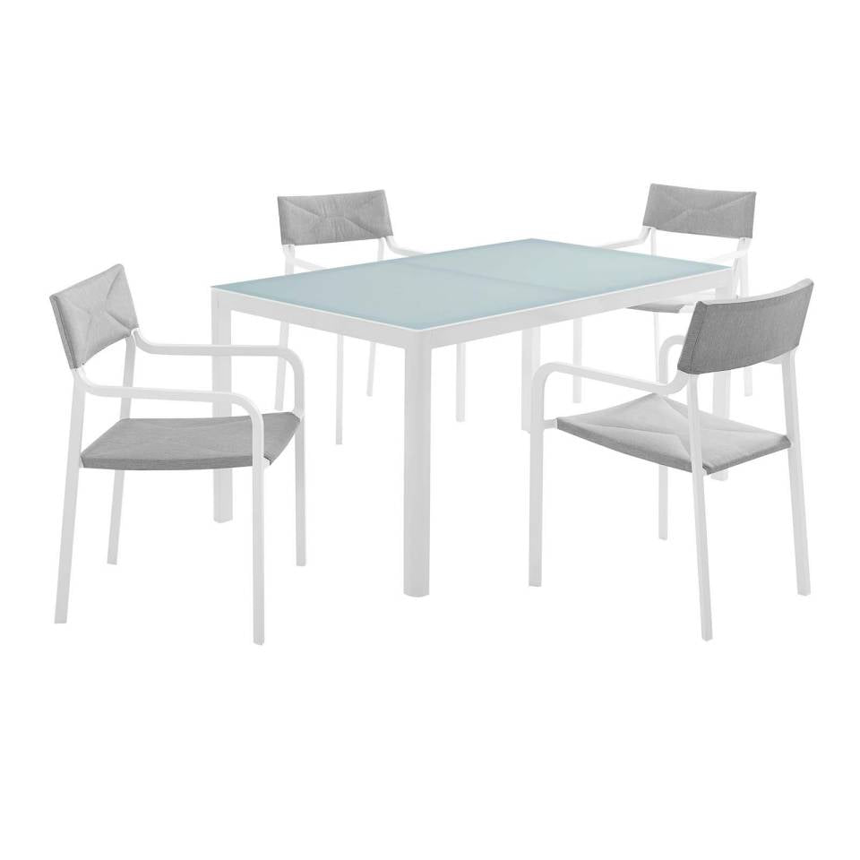 Modway Raleigh 5 Piece Outdoor Patio Aluminum Dining Set | Outdoor Dining Sets | Modishstore