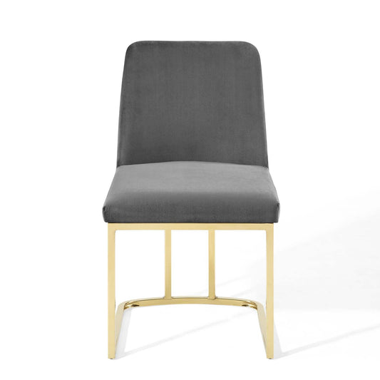 Modway Amplify Sled Base Performance Velvet Dining Side Chair | Dining Chairs | 