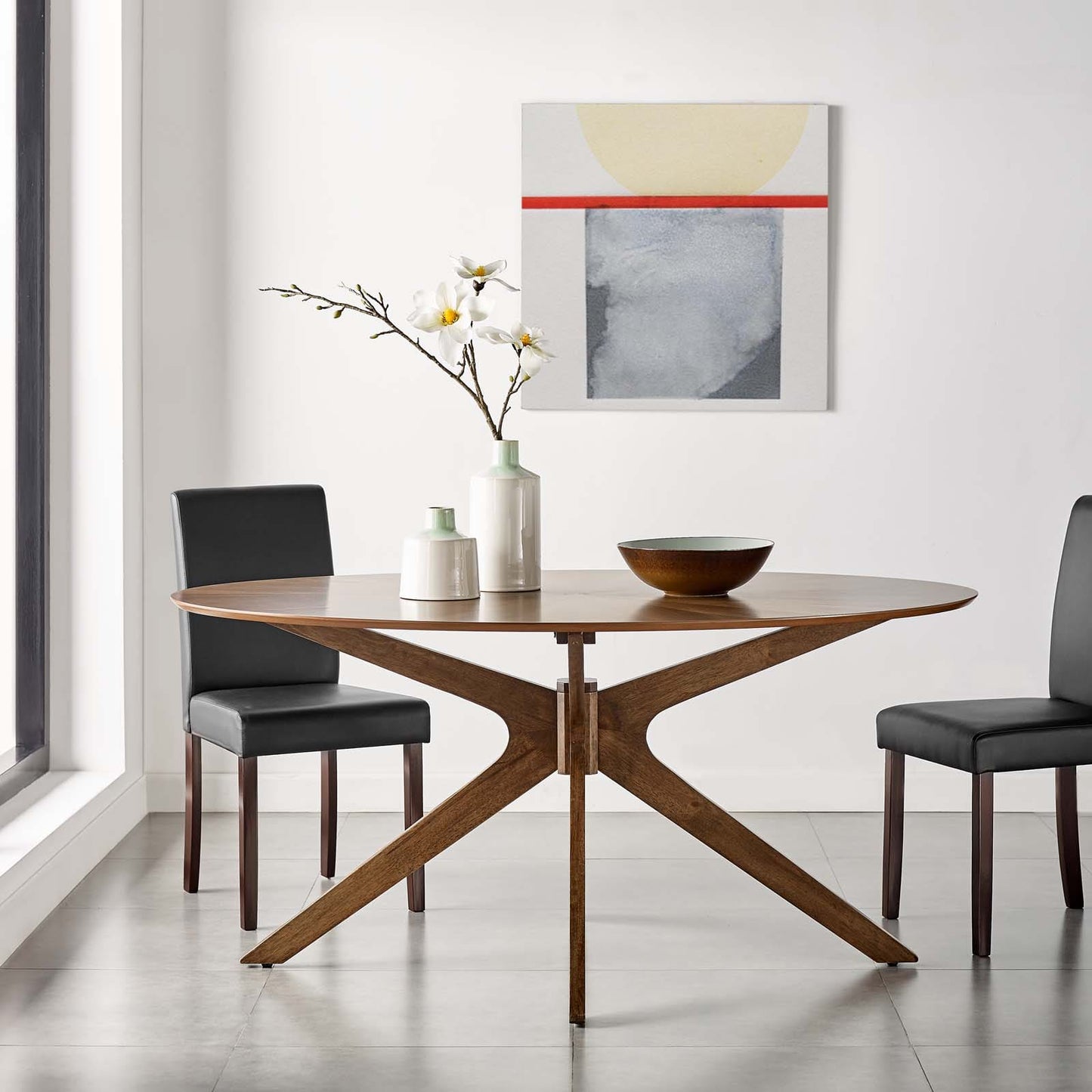 Modway Crossroads 63" Oval Wood Dining Table | Dining Tables
