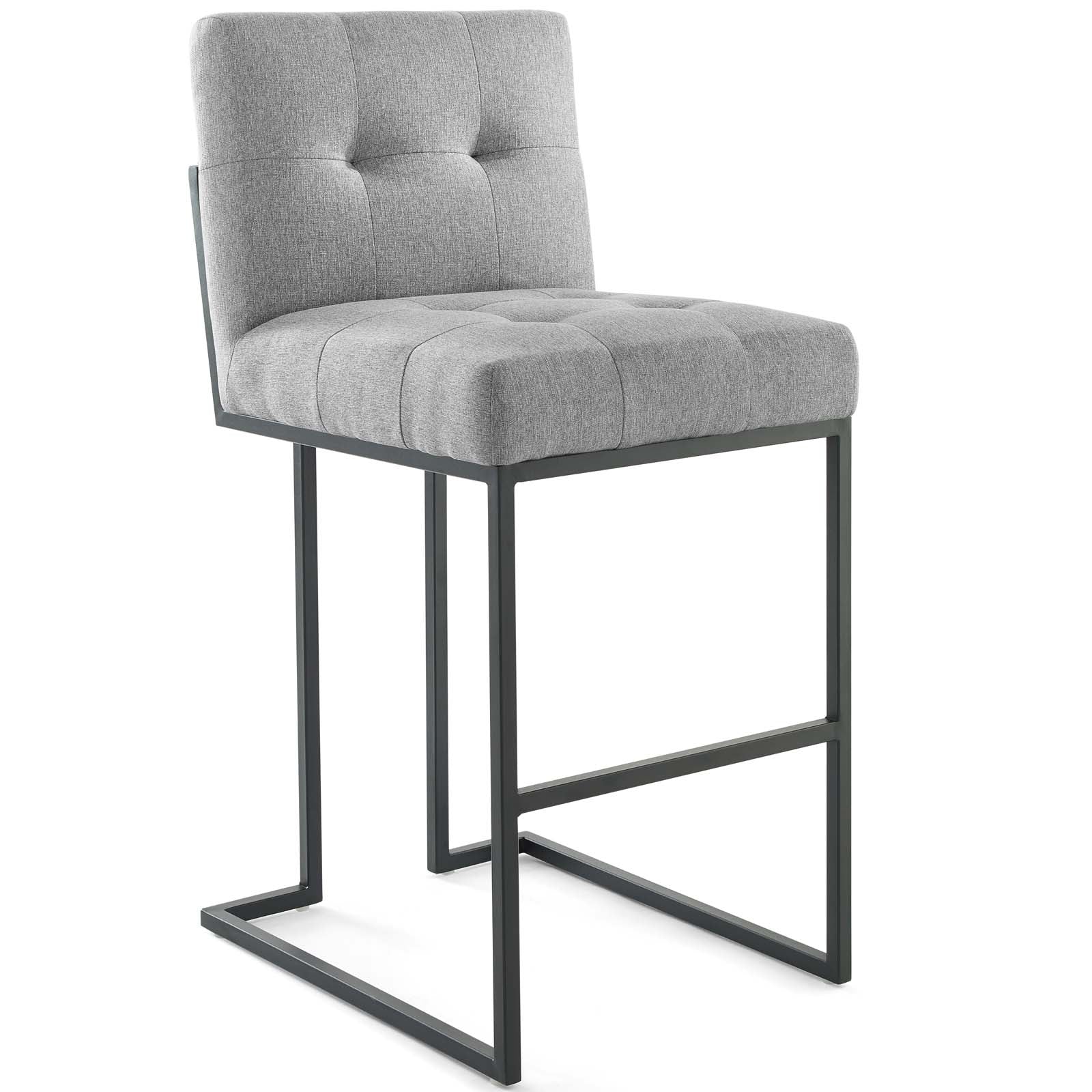 Privy Black Stainless Steel Upholstered Fabric Bar Stool By Modway - EEI-3857 | Bar Stools | Modishstore