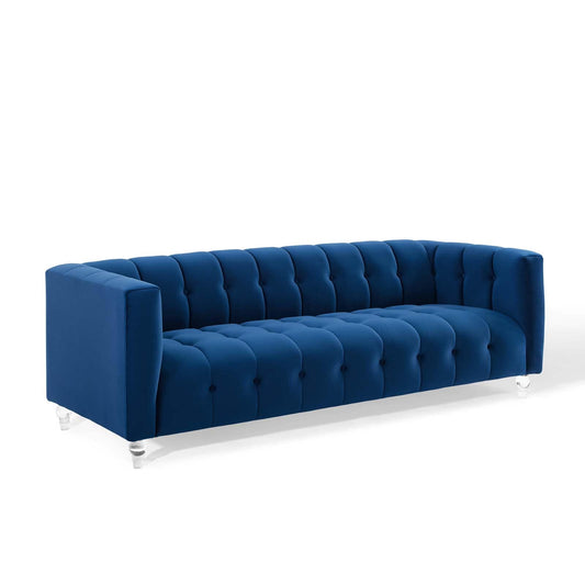 Modway Mesmer Channel Tufted Button Performance Velvet Sofa | Sofas | Modishstore