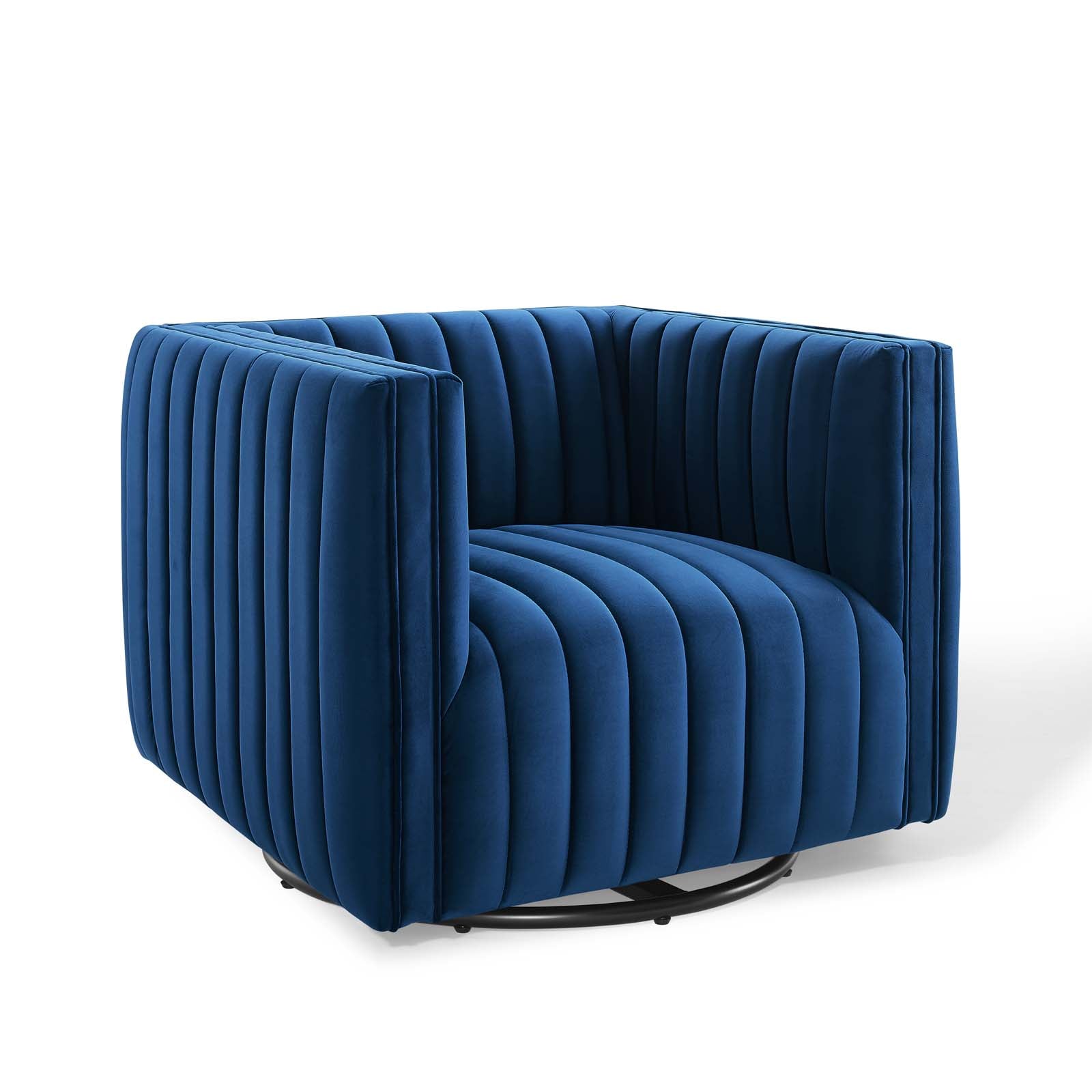Conjure Channel Tufted Performance Velvet Swivel Armchair By Modway - EEI-3883 | Armchairs - 2