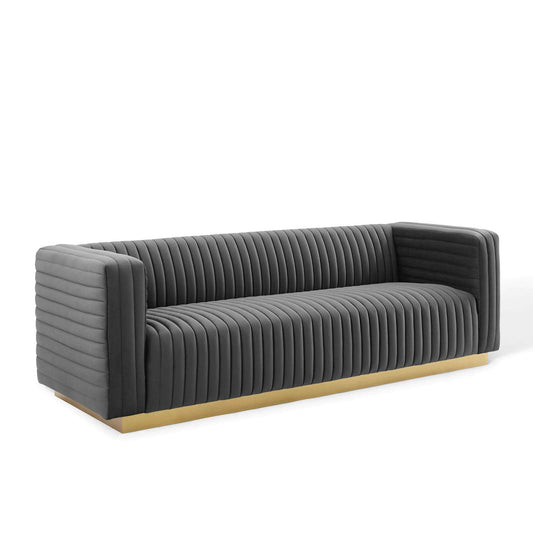 Modway Charisma Channel Tufted Performance Velvet Living Room Sofa | Sofas