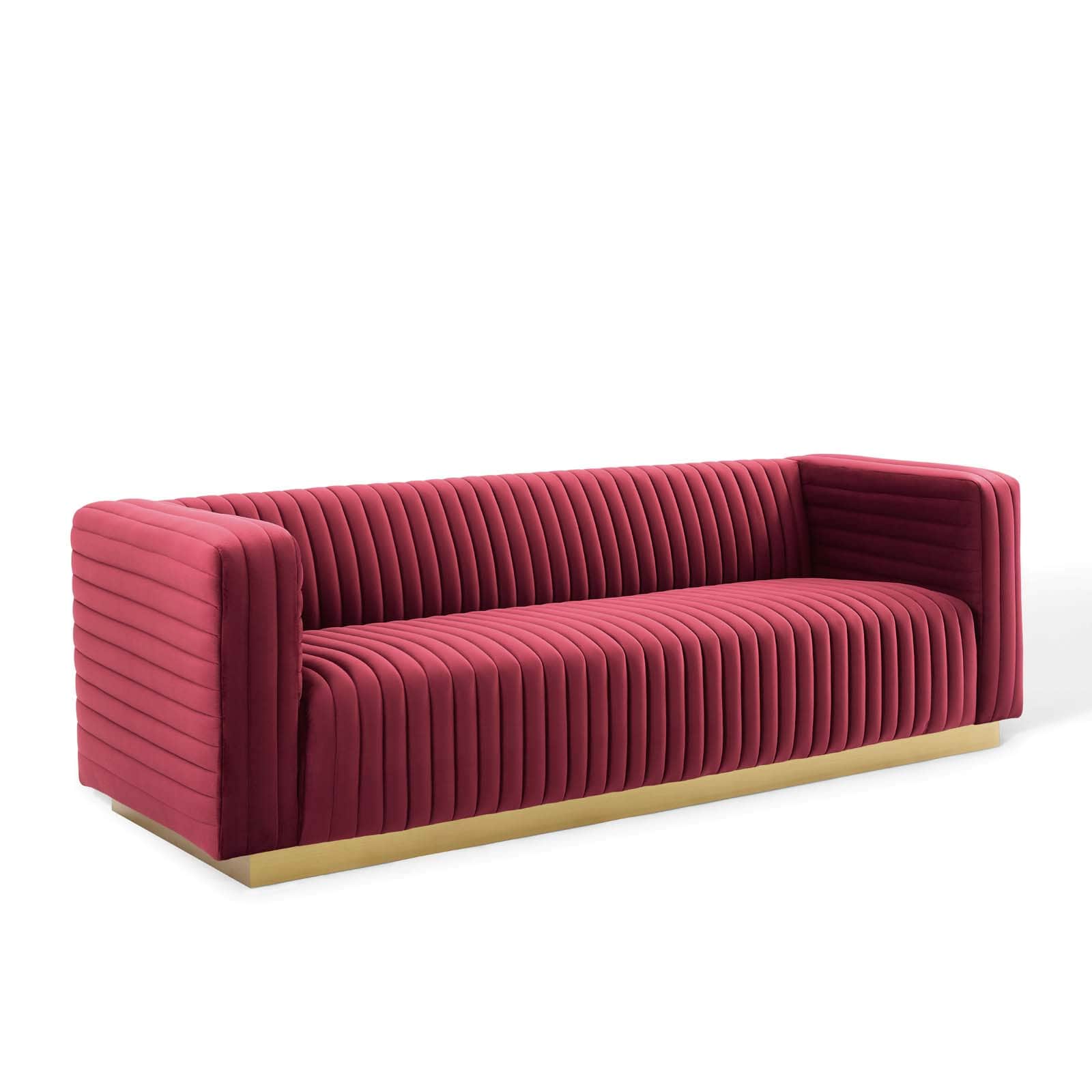 Modway Charisma Channel Tufted Performance Velvet Living Room Sofa | Sofas | 