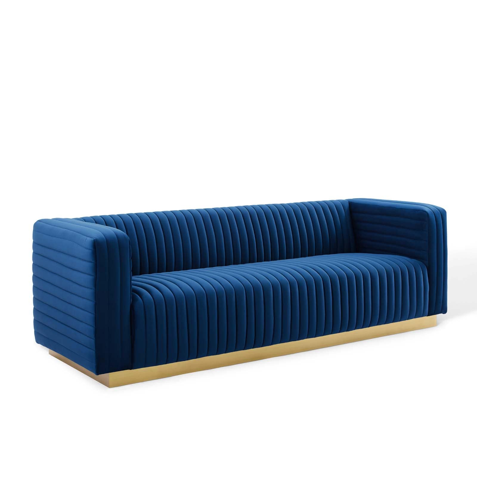Modway Charisma Channel Tufted Performance Velvet Living Room Sofa | Sofas | 
