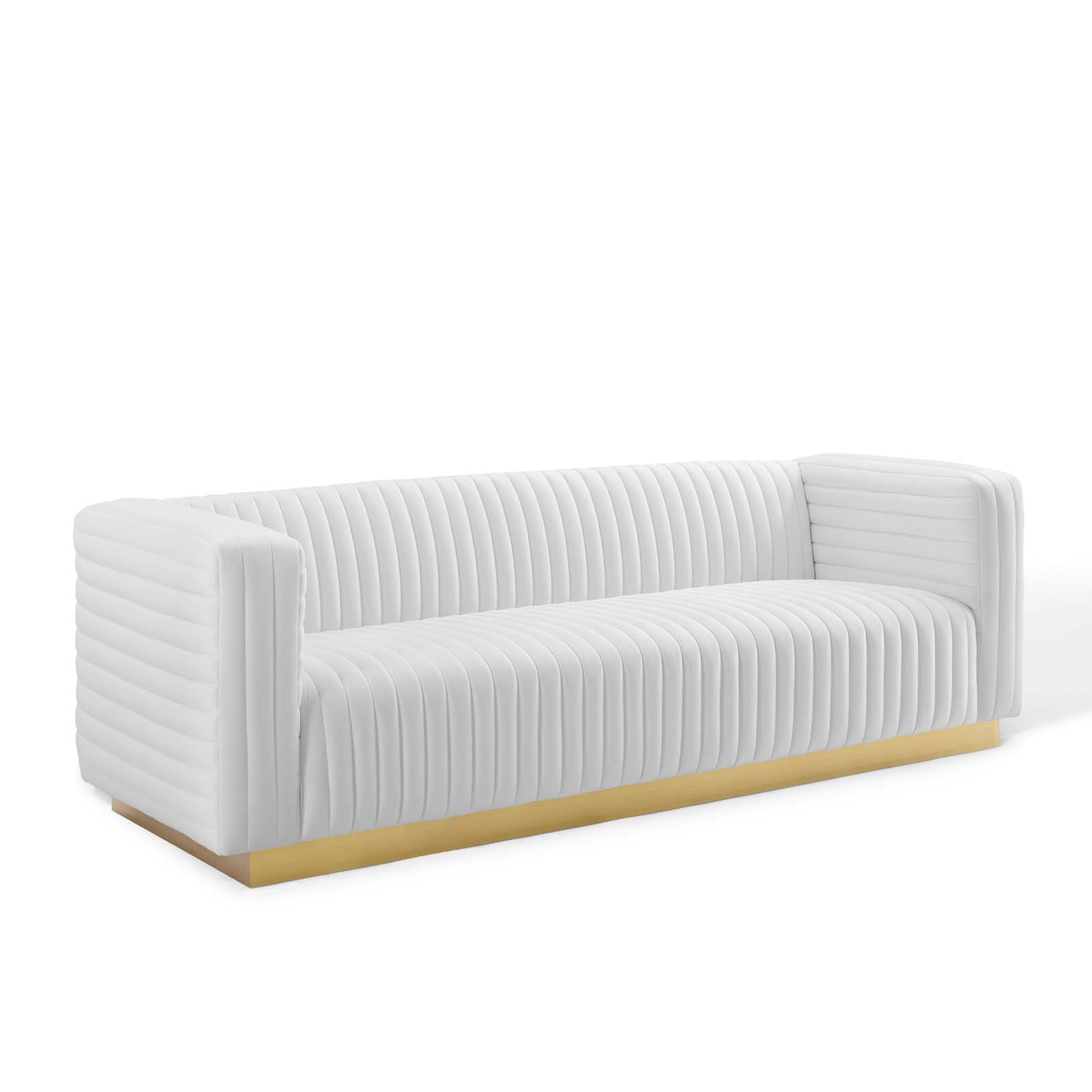 Modway Charisma Channel Tufted Performance Velvet Living Room Sofa | Sofas | 