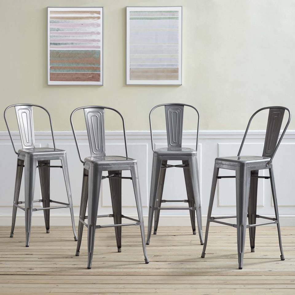 Modway Promenade Bar Side Stool Set of 4 |  | Modishstore