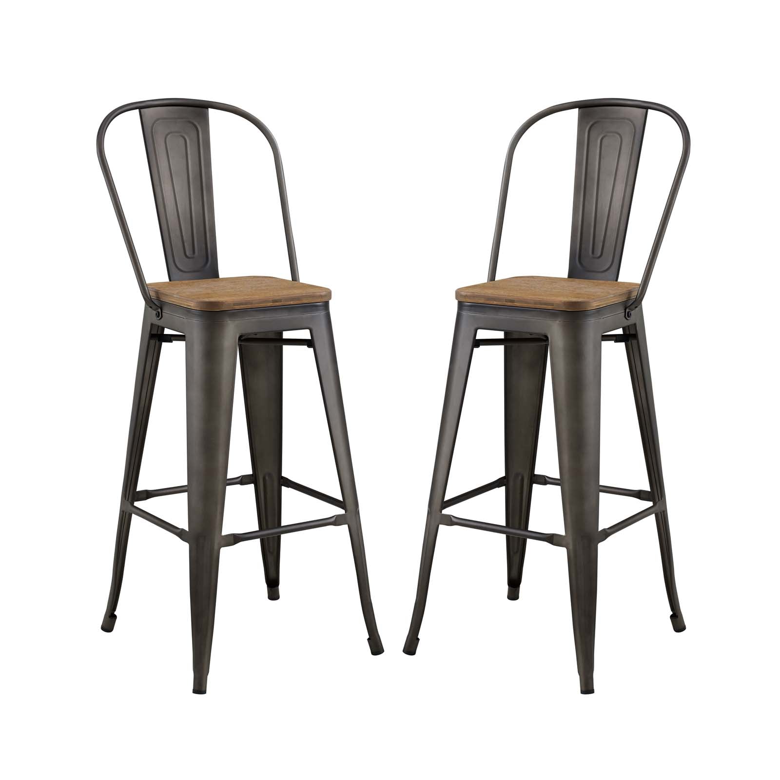 Promenade Bar Stool Metal Set of 2 By Modway - EEI-3899 | Bar Stools | Modishstore