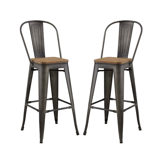 Promenade Bar Stool Metal Set of 2 By Modway - EEI-3899 | Bar Stools | Modishstore