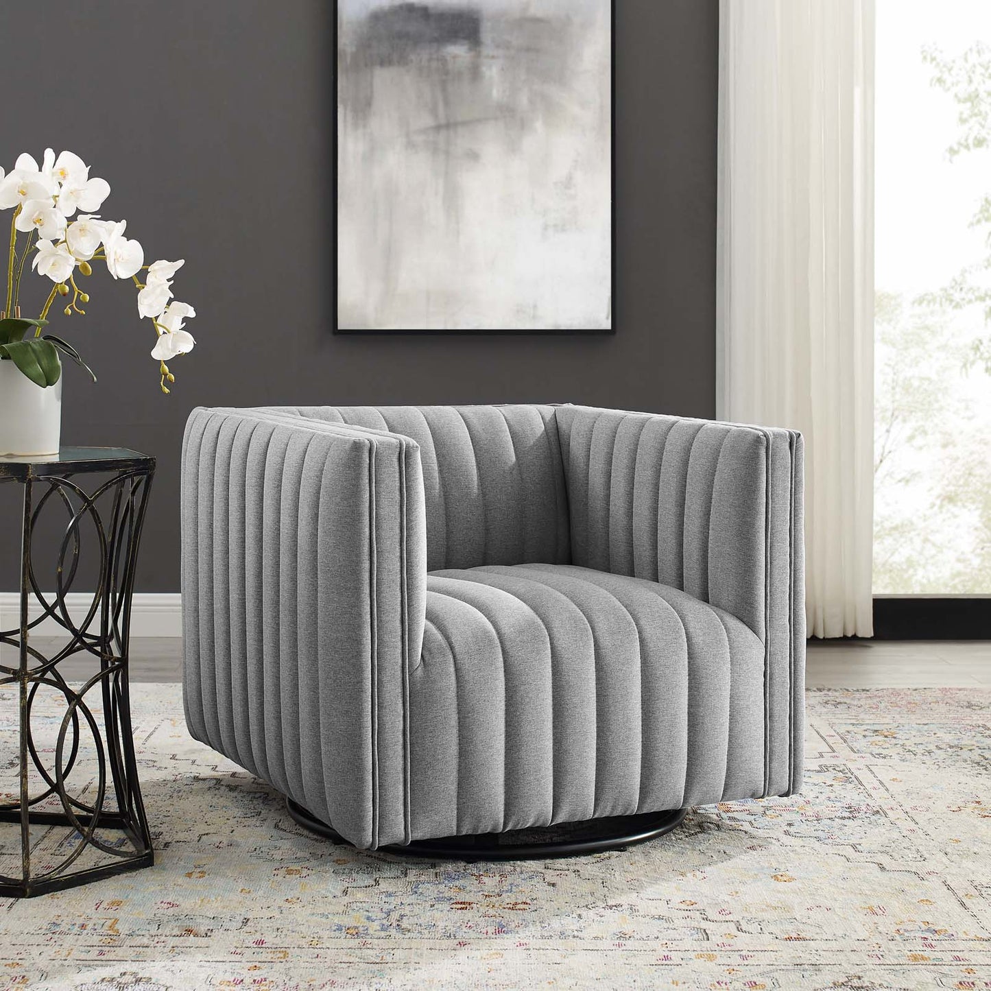 Modway Perception Tufted Swivel Upholstered Armchair | Armchairs | Modishstore-3