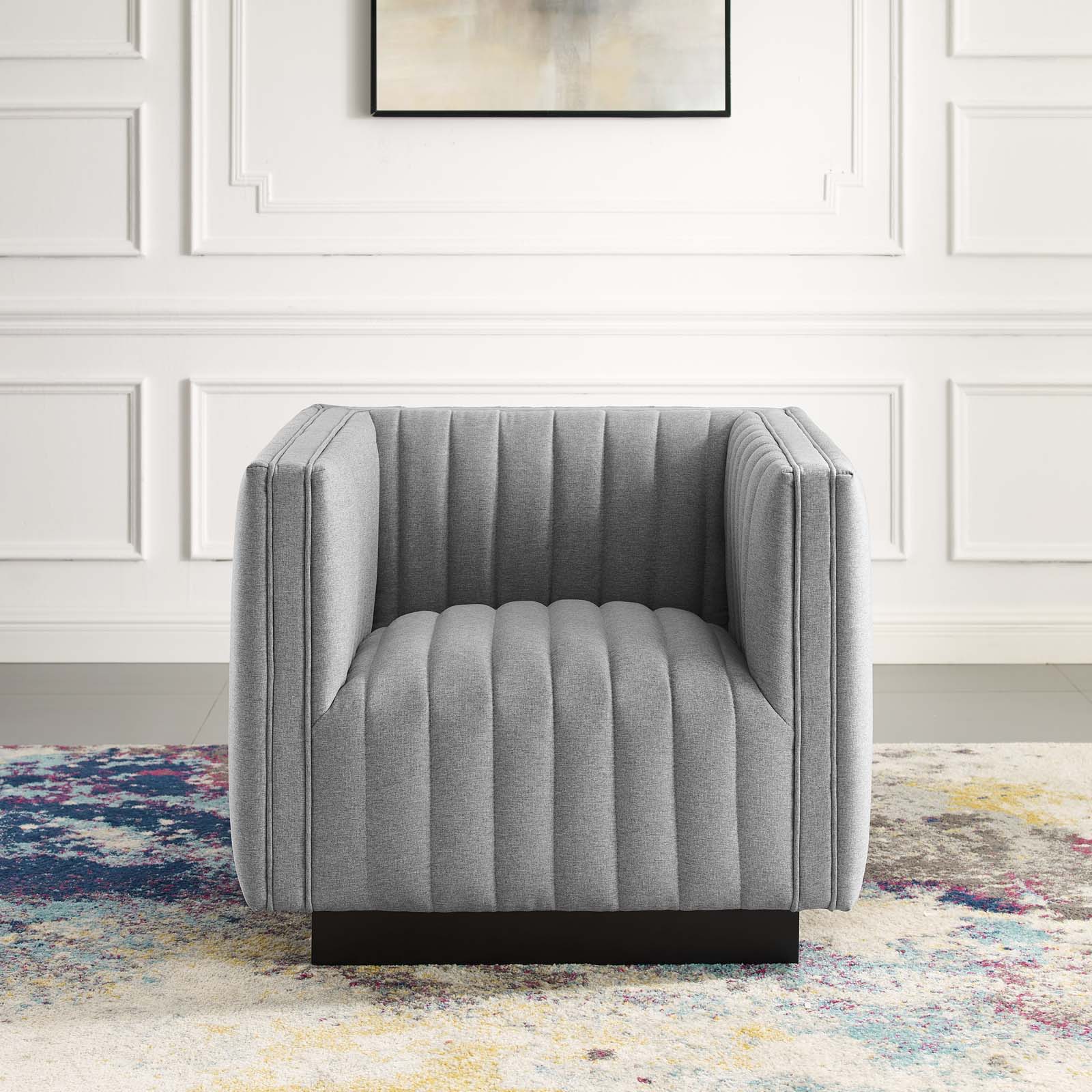Modway Perception Tufted Upholstered Fabric Armchair | Armchairs | Modishstore-3