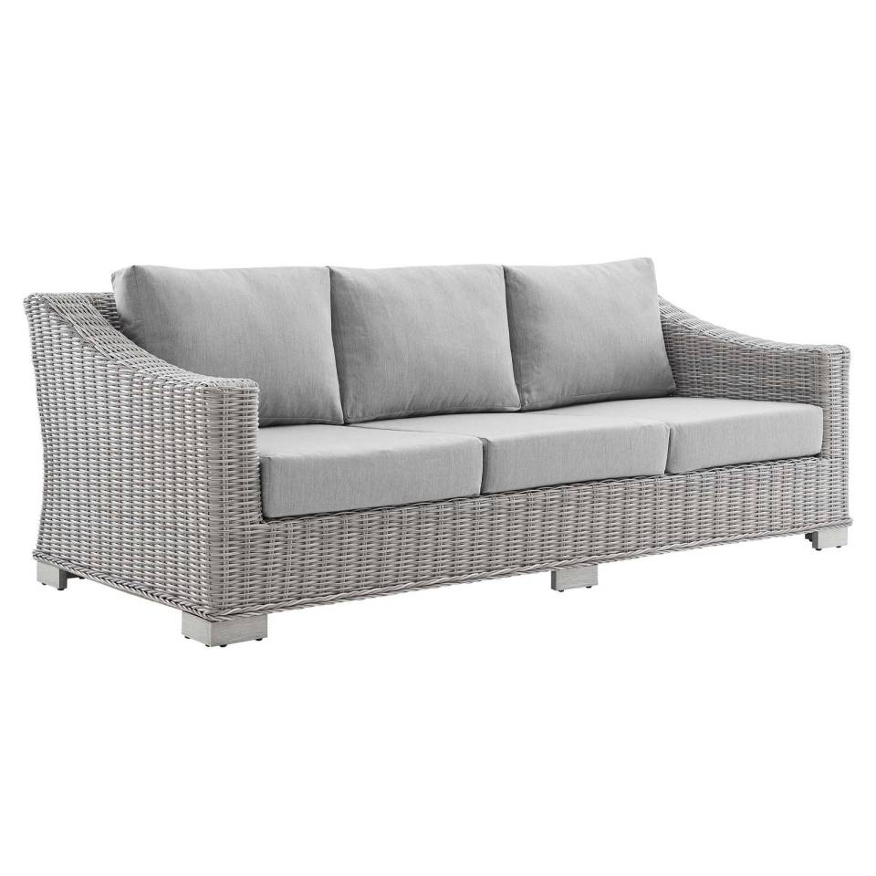 Modway Conway Sunbrella® Outdoor Patio Wicker Rattan Sofa | Outdoor Sofas, Loveseats & Sectionals