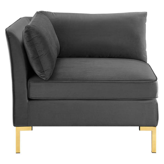 Modway Ardent Performance Velvet Sectional Sofa Corner Chair | Sofas