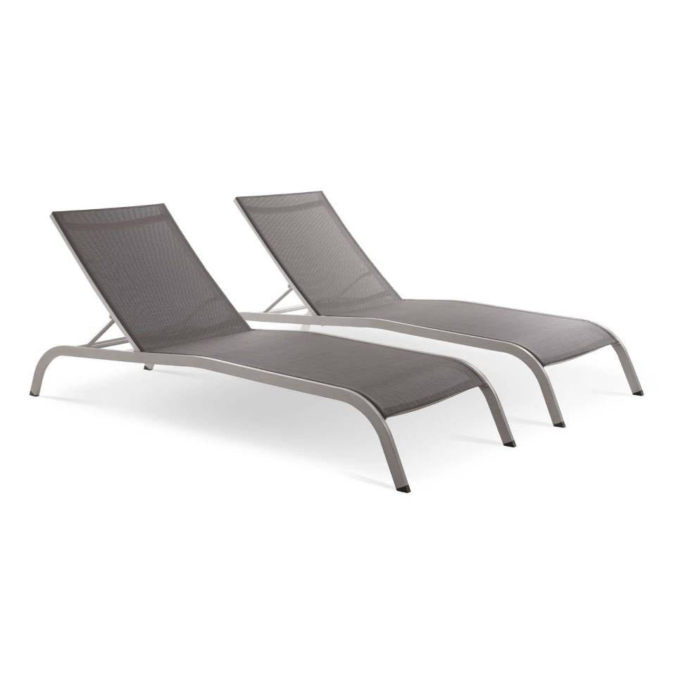Modway Savannah Outdoor Patio Mesh Chaise Lounge Set of 2 | Outdoor Recliners & Lounge Chairs | Modishstore-2