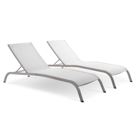 Modway Savannah Outdoor Patio Mesh Chaise Lounge Set of 2 | Outdoor Recliners & Lounge Chairs | Modishstore-3