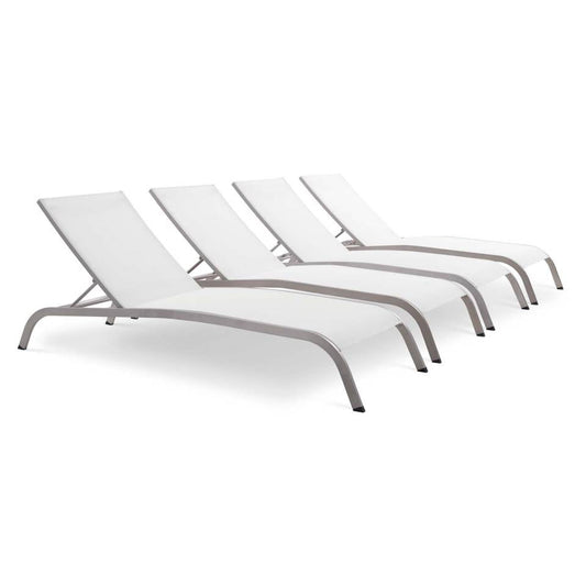 Modway Savannah Outdoor Patio Mesh Chaise Lounge Set of 4 | Outdoor Recliners & Lounge Chairs | Modishstore-3