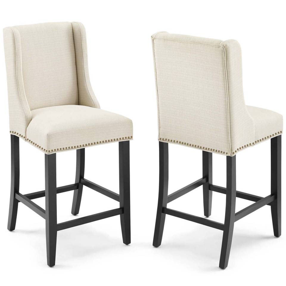 Modway Baron Counter Stool Upholstered Fabric Set of 2 | Counter Stools | 