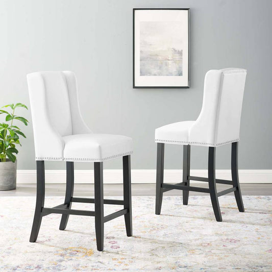 Modway Baron Counter Stool Faux Leather Set of 2 | Counter Stools