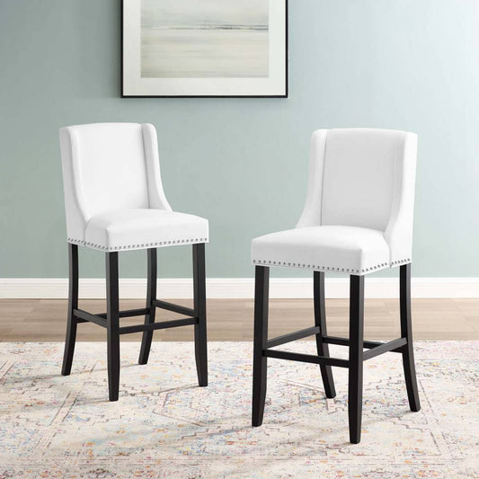Modway Baron Bar Stool Faux Leather Set of 2 | Bar Stools