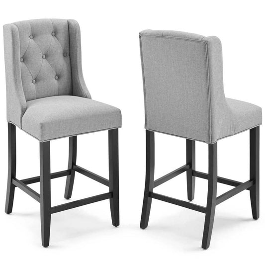 Modway Baronet Counter Bar Stool Upholstered Fabric Set of 2 | Bar Stools | 