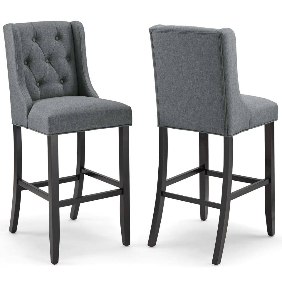 Modway Baronet Bar Stool Upholstered Fabric Set of 2 | Bar Stools | 