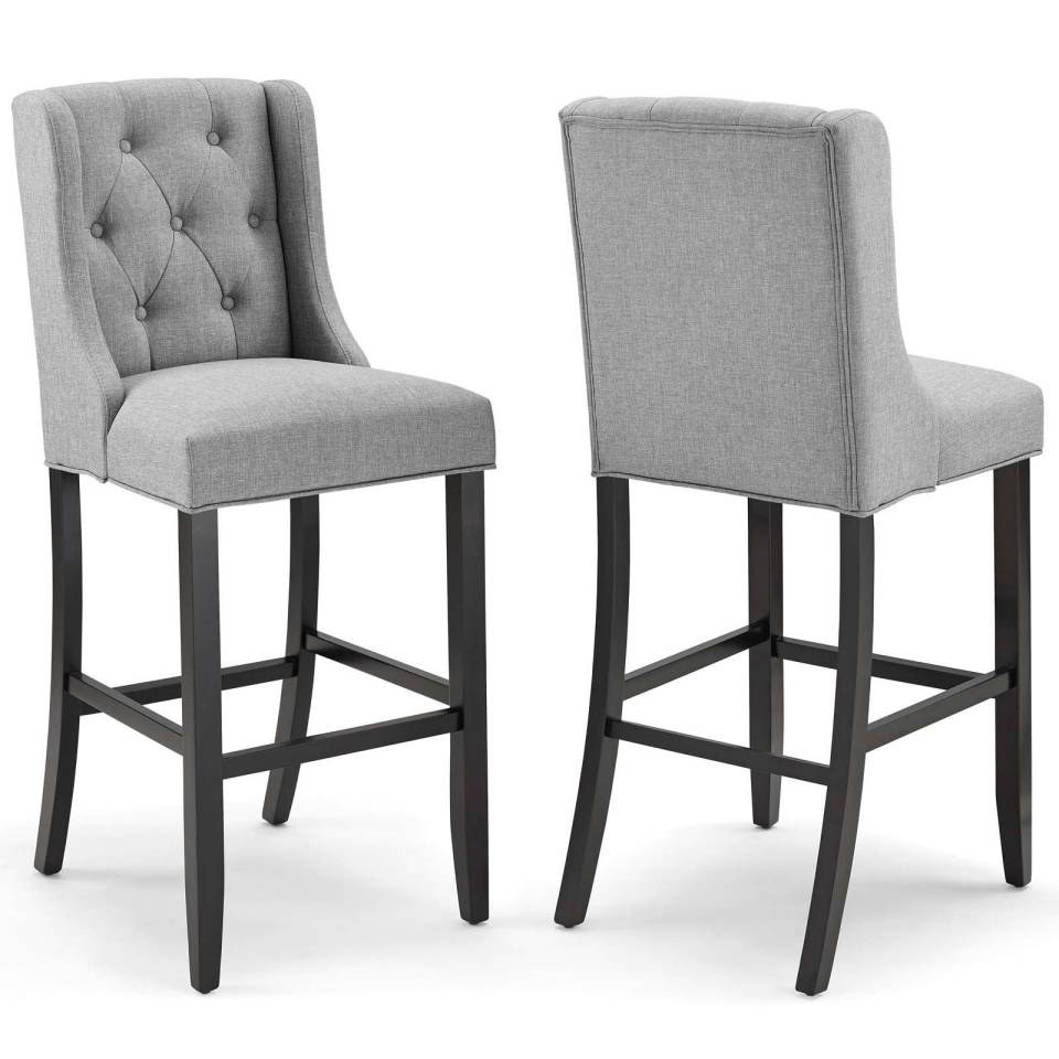 Modway Baronet Bar Stool Upholstered Fabric Set of 2 | Bar Stools