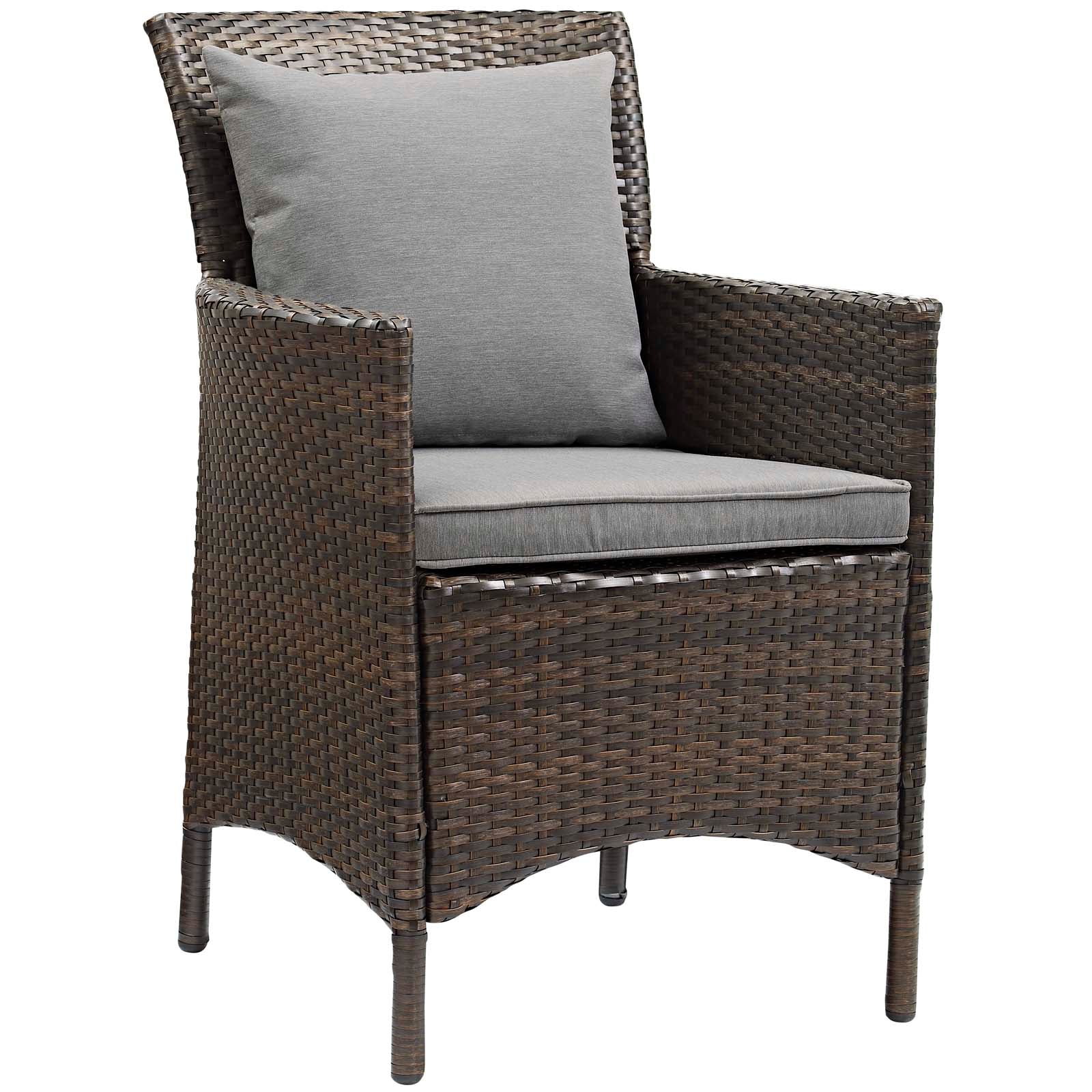 Modway Conduit Outdoor Patio Wicker Rattan Dining Armchair Set of 2 | Dining Chairs | 