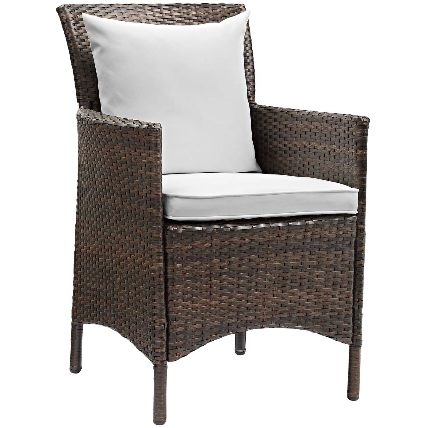 Modway Conduit Outdoor Patio Wicker Rattan Dining Armchair Set of 2 | Dining Chairs | 