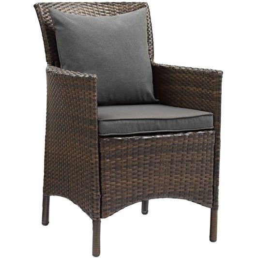 Modway Conduit Outdoor Patio Wicker Rattan Dining Armchair Set of 4 | Dining Chairs | 