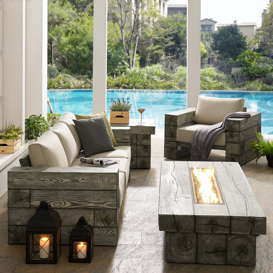 Modway Manteo Rustic Coastal Outdoor Patio Sunbrella® 4 Piece Set | Outdoor Sofas, Loveseats & Sectionals | Modishstore