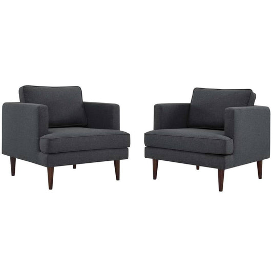 Modway Agile Upholstered Fabric Armchair Set of 2 | Armchairs | 