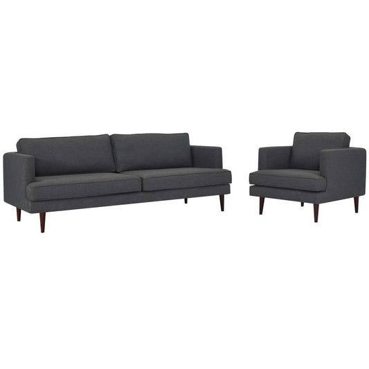 Modway Agile Upholstered Fabric Sofa and Armchair Set | Armchairs | 