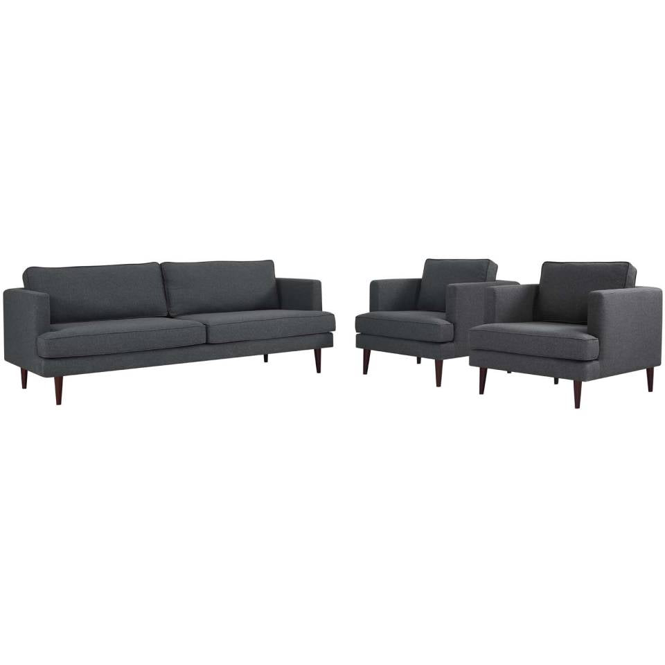 Modway Agile 3 Piece Upholstered Fabric Set | Sofas | 