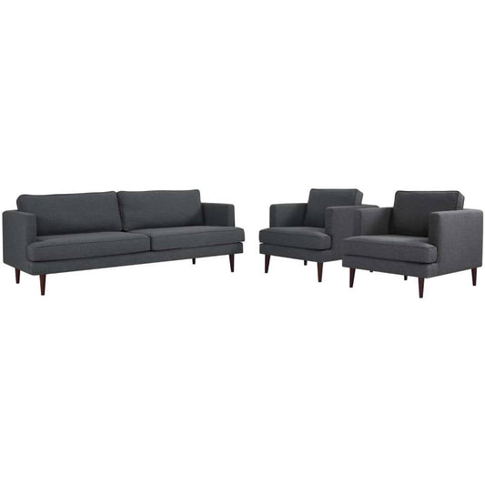 Modway Agile 3 Piece Upholstered Fabric Set | Sofas | 