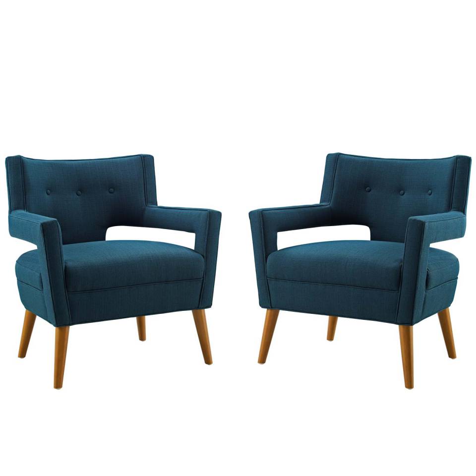 Modway Sheer Upholstered Fabric Armchair Set of 2 | Armchairs | Modishstore