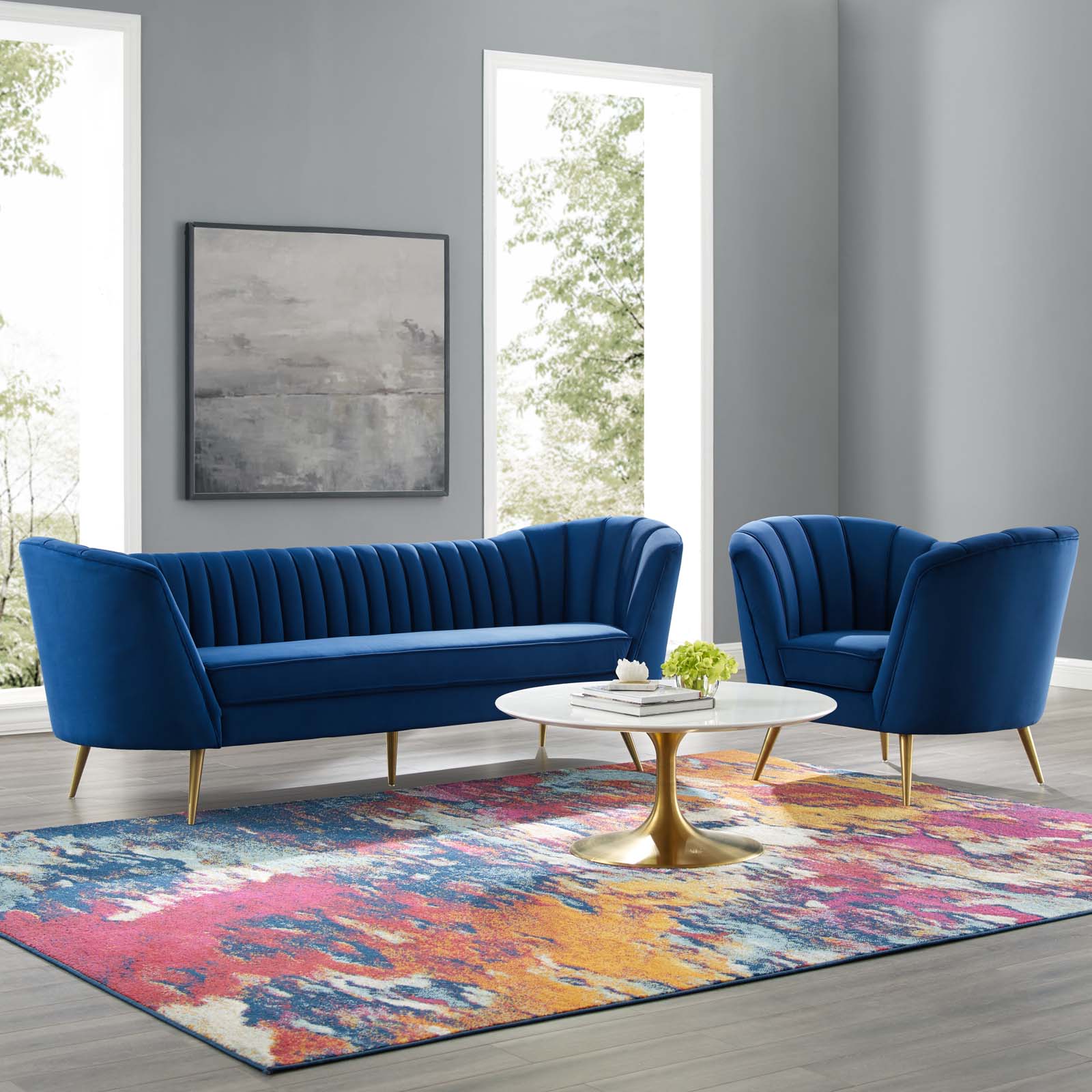 Opportunity Performance Velvet Sofa and Armchair Set By Modway - EEI-4089 | Armchairs | Modishstore