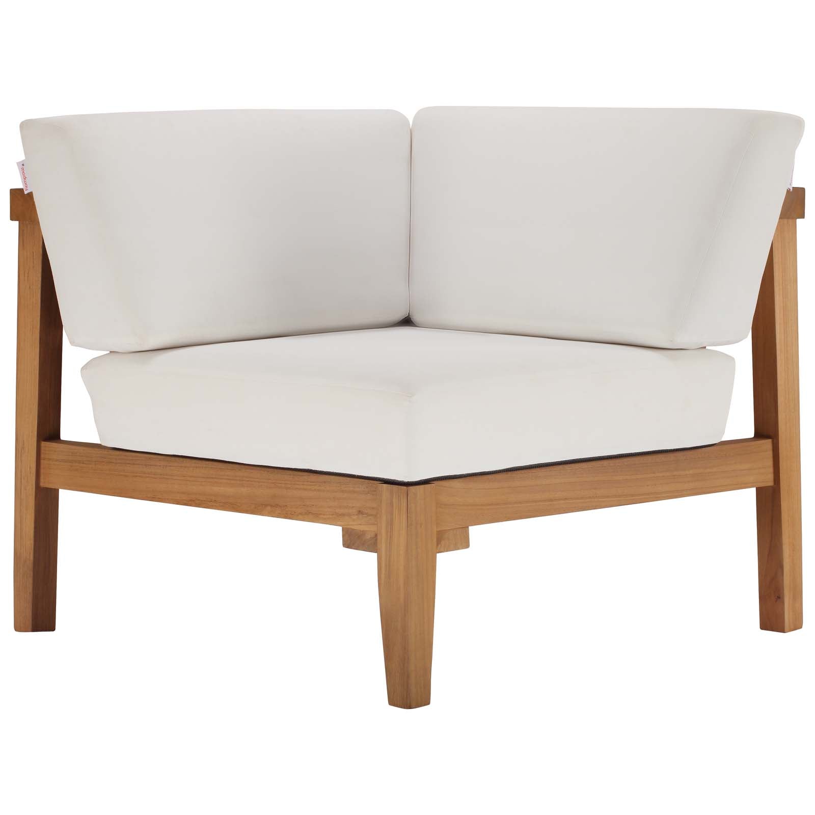 Modway Bayport Outdoor Patio Teak Wood Corner Chair | Outdoor Sofas, Loveseats & Sectionals