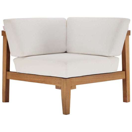 Modway Bayport Outdoor Patio Teak Wood Corner Chair | Outdoor Sofas, Loveseats & Sectionals