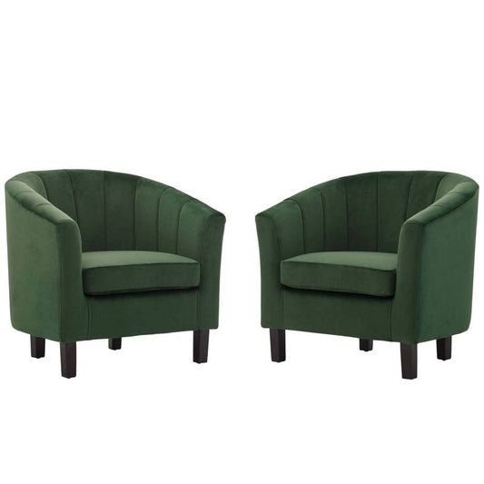Modway Prospect Channel Tufted Performance Velvet Armchair Set of 2 | Armchairs | Modishstore-2