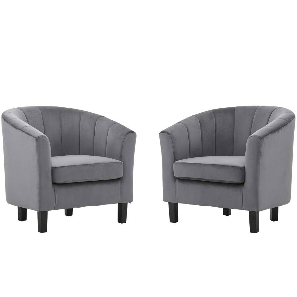 Modway Prospect Channel Tufted Performance Velvet Armchair Set of 2 | Armchairs | Modishstore-3