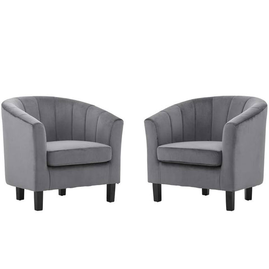 Modway Prospect Channel Tufted Performance Velvet Armchair Set of 2 | Armchairs | Modishstore-3